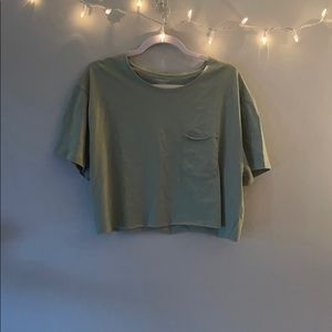 Slouchy mint green cropped tee